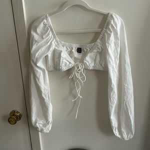 SHEIN white long sleeve top